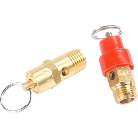 2pcsSoupape de sécurité 1/4" BSP Compresseur d'air Détecteur de pression 145PSI 10BAR à laiton (1/3)
