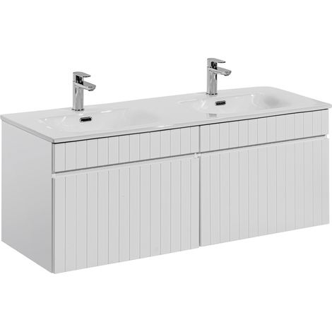 Meuble double vasque encastrée 120cm Zelie Blanc