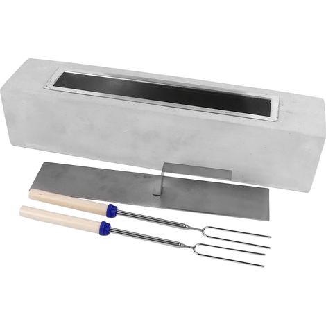 Tragbare Mini-Tischfeuerstelle aus Edelstahl mit Grillspießen für die Heimdekoration, Grau (1/5)
