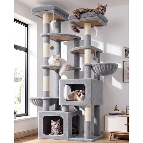 Arbre a Chat 2 Très Grand Niches Plateforme pour Gros Chats (1/5)