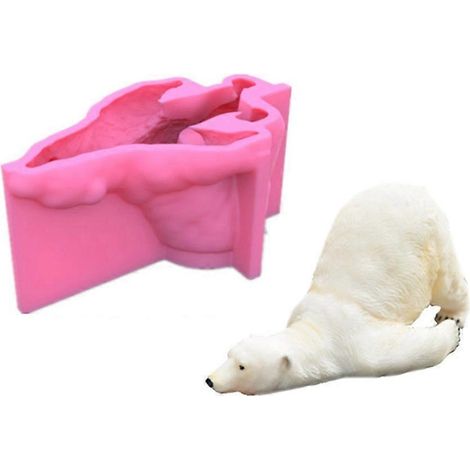 Moules en béton en forme d'ours arctique pour pots de fleurs à faire soi-même - Moules en silicone pour ciment