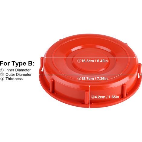 IBC-Tank-Anschluss für Wasserflüssigkeiten, Kunststoffdeckel, Kappenadapter 163 mm (Typ B) (1/5)