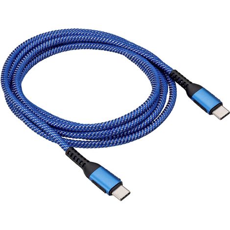 Câble USB-C tressé Akyga AK-USB-38, 100 W, certifié E-Mark, PD QC, 1,8 m, 480 Mb/s (1/3)
