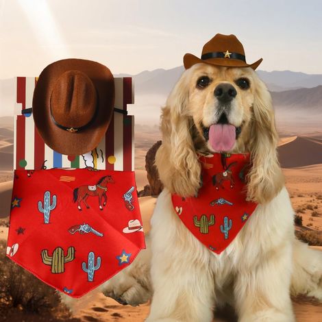 Cowboyhut für Hunde, Cowboy-Kostüm für Haustiere, Mini-Cowboyhut für Hunde und Katzen, Cosplay-Kostüm für Haustiere, Partydekoration (1/5)