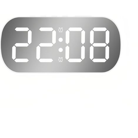 Petit réveil numérique avec température, date, mode nuit, 5 niveaux de réglage de la luminosité, double alarme, répétition, bureau simple pour la maison, la chambre à coucher, les étudiants, (1/5)