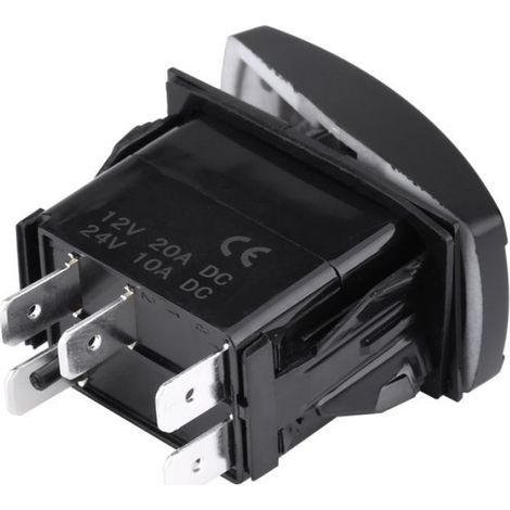 Interrupteur À Bascule - 5 Broches - 12 V / 24 V - LED Bleue Ou Rouge - Pour Bateau Voiture Moto Camping-Car Remorque - 1 Pièce (1/5)