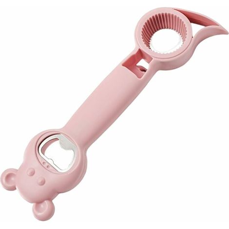 Ouvre-bouteille - 4-en-1 - Pour Bière Boisson Conserve Poisson - Compact Portable - Rose - 1 Pièce (1/5)