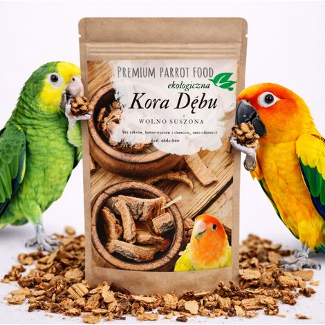 Aliment premium pour perroquets Écorce de chêne bio Complément alimentaire sain pour tous les perroquets 50 g (1/3)