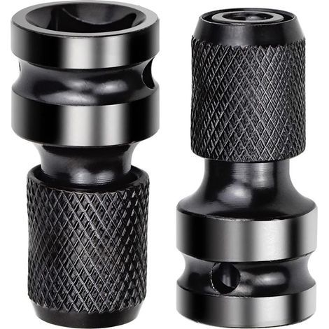 2 Pièces Adaptateurs de Douille 1/2" Carré à 1/4" Adaptateur Impact Cle a Choc Convertisseur de Libération Rapide pour Clé à Cliquet Impact et Porte-embout de Tournevis (1/5)