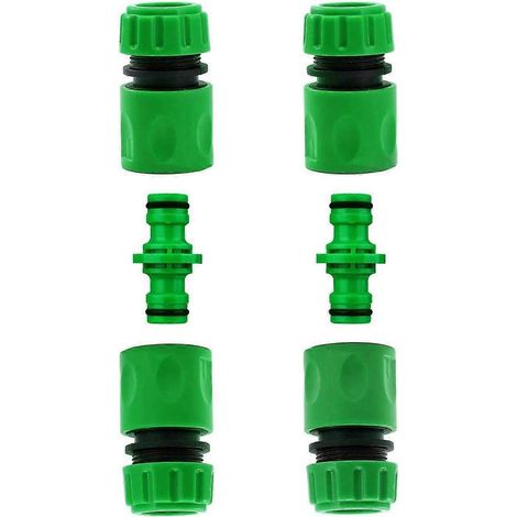 Kit de raccords pour tuyau d'arrosage - 2 raccords mâles doubles, 4 raccords rapides, plastique ABS 1/2 pouce pour le jardinage (1/4)