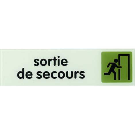Targa segnaletica adesiva 170 x 45 mm, "Sortie de secours" (Uscita di emergenza) – THIRARD