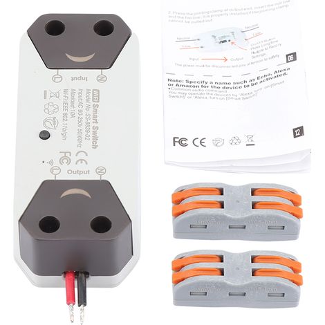 Interrupteur intelligent WiFi universel, télérupteur DIY compatible Alexa Google Home, boîtier blanc (1/5)