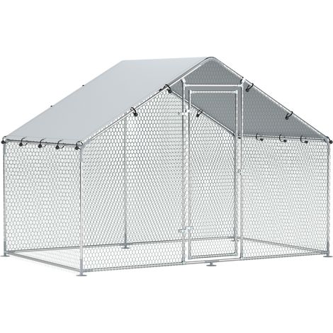 Recinto esterno per polli 300x170x190 cm in acciaio zincato con tetto impermeabile (1/4)