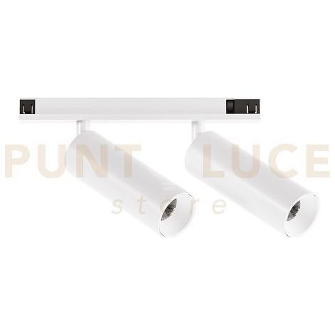 GFA1830 SPOT PER SISTEMA BINARIO 48V ORIENTABILE 2 LUCI LED 3000K 1100LM 16W CRI90 BIANCO SATINATO