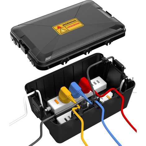 Boîte de Protection Étanche, IP54 Boîte électrique extra-large étanche, 32 x 22 x 13, Prises Multiples, boitier etanche electrique exterieur, Boîte de Rangement Sécurisée Anti-Pluie, Poussière (1/5)