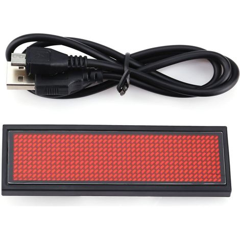 Targhetta identificativa, 93 x 30,5 mm, display a LED, pratico pannello rosso/targhetta identificativa/messaggio per Win7/Vista/XP/2000/98, ospedali, centri commerciali, aeroporti -Crezuo