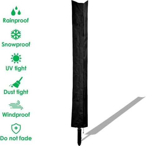 Housse de protection pour essoreuse en tissu Oxford PVC haute densité avec fermeture éclair et cordon de serrage, imperméable et extrêmement déperlante, 168 x 28 cm, noire (1/4)