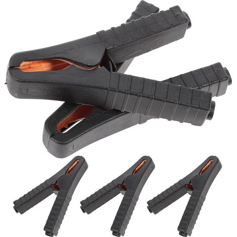 Lot de 5 Pinces à Ressort Isolées pour Batterie de Voiture en Fer Plaqué Cuivre Clips de Chargeur Robustes Accessoires Électrotechniques pour Tests et Câblage