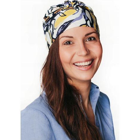 Pañuelo para la cabeza de mujer Tess 458, elegante accesorio de verano. Producto polaco. (1/5)