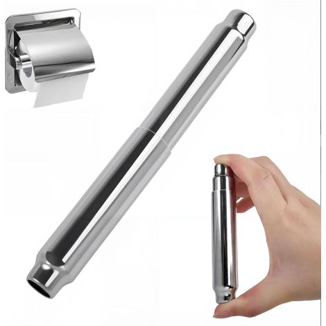 6.3 inch Spring Loaded Toilet Paper Holder Roller Replacement, Stainless Steel Toilet Paper Spring Rod Retractable Toilet Tissue Holder Replacements Spindle (1/5)