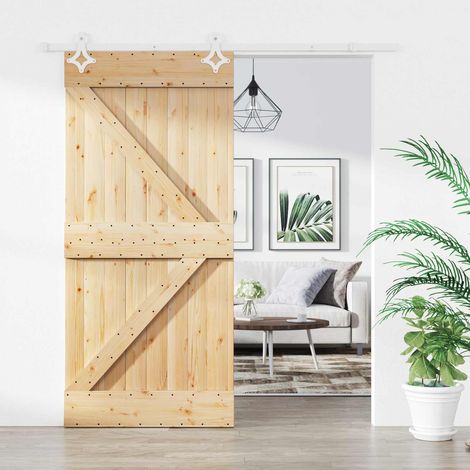 vidaXL Porta scorrevole Naturale e Bianco 95 x 210 cm