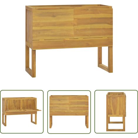 The Living Store Armoire de salle de bain 90x40x75,5 cm bois de teck solide - Meuble De Salle De Bain - Armoire De Rangement - Armoire De Salle De Bain - Commode - Bois De Teck (1/5)