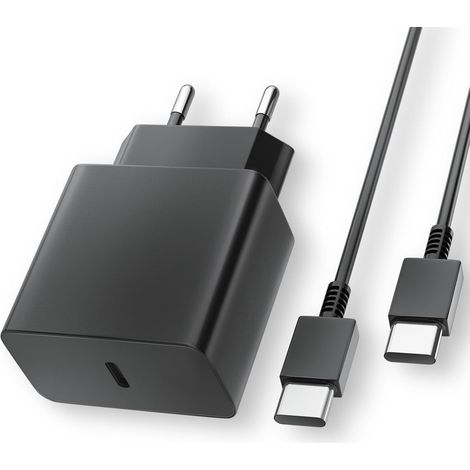 45-W-USB-C-Schnellladegerät mit USB-C-Kabel (2 m) für Samsung Galaxy S24/S23/S22/S21 Ultra/S20/S20+/Note 20/10/9/8/A73/A53/A52/S10/S9 (1/5)