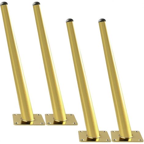 Verstellbare Möbelfüße aus goldfarbenem Metall, 30 cm (12 Zoll), schräge Füße im Mid-Century-Stil, als Ersatz für Schreibtische, Betten, Schränke, Stühle, Sofas, Hocker und Kleiderschränke.