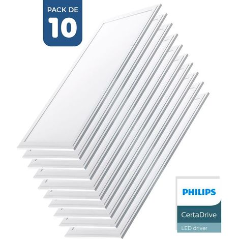 Pack De 10 Paneles LED Slim 120X30 Cm -  Driver Philips - 44W - - Blanco Neutro (1/5)