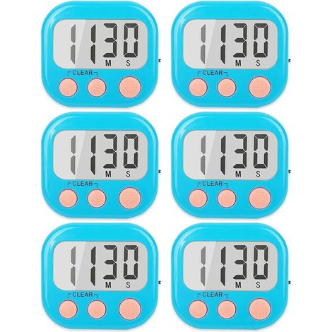 Paquete de 6 temporizadores de cocina digitales, para cocinar, usar como temporizador, herramientas de repostería, para aprender a gestionar el tiempo, para recordar la autodisciplina y para experimen (1/5)