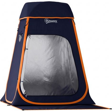 Tente de douche portable Pop Up Toilette tente de camping Pliable Toit Amovible Poche Sac 152 x 152 x 200 cm bleu foncé