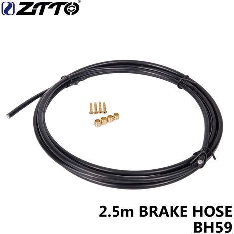 Durite de frein de VTT de 2,5 mètres, kit d'insert olive pour connecteur de frein à disque hydraulique BH59 BH90, compatible avec des modèles tels que M610, 315, 355, SLX, XT, M8000, etc.