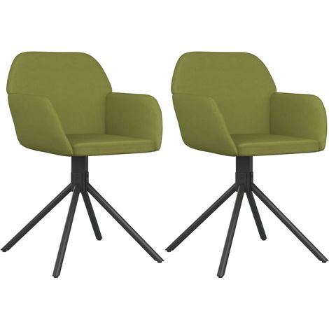Sillas de comedor giratorias 2 unidades terciopelo verde claro vidaXL (1/5)