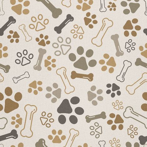 Tela Oxford decorativa para exteriores - Motivo de patas y huesos 2 (1/5)