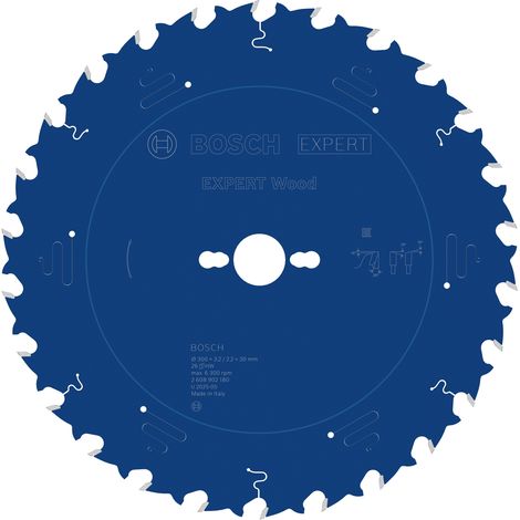 Bosch EXPERT Wood Circular Saw Blade 300 x 3.2/2.2 x 30 mm T26 2608902180 (1/5)