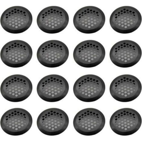 Juego de 16 rejillas de ventilación redondas de acero inoxidable para armarios de cocina, roperos y zapateros.