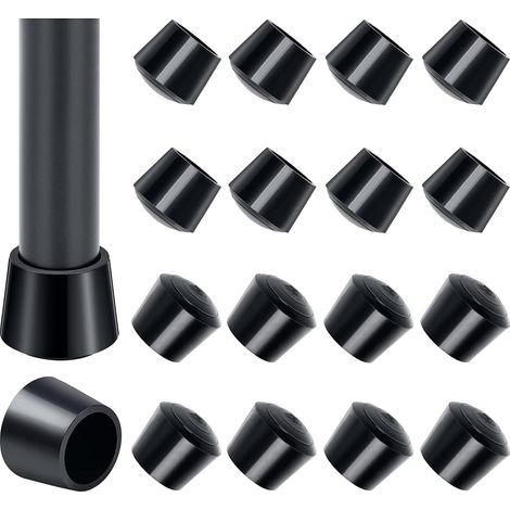 Lot de 16 capuchons en caoutchouc pour pieds de chaise, anti-rayures et silencieux, pour pieds exacts de 25 à 26 mm (1/4)