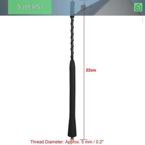 Antenne Fouet - 22 cm - Pour Autoradio FM AM - Montage Fileté M5 - Voiture Moto - 1 Pièce (1/4)