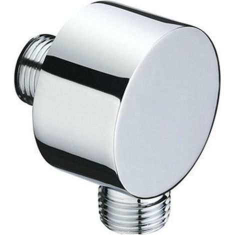 Coude d'alimentation murale, raccord mural rond en laiton pour tuyau de douche G1/2" - Argenté (1/5)