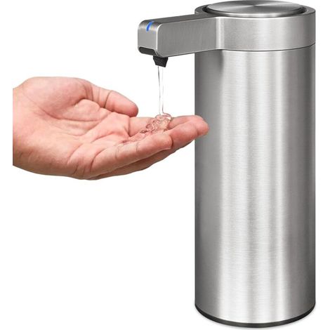 Automatischer Seifenspender aus Edelstahl, 270 ml, mit Sensor, wasserdicht (IPX5), Infrarot-Seifenspender, USB-C-aufladbar, geeignet für Küche und Bad