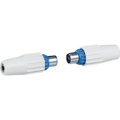 Fiches télévision coaxiales normalisées 1M + 1F Ø9.52mm