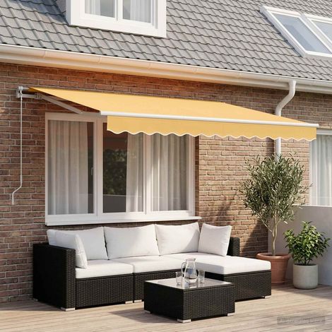 vidaXL Auvent rétractable Sable 4,5 × 3 m Polyester et Aluminium