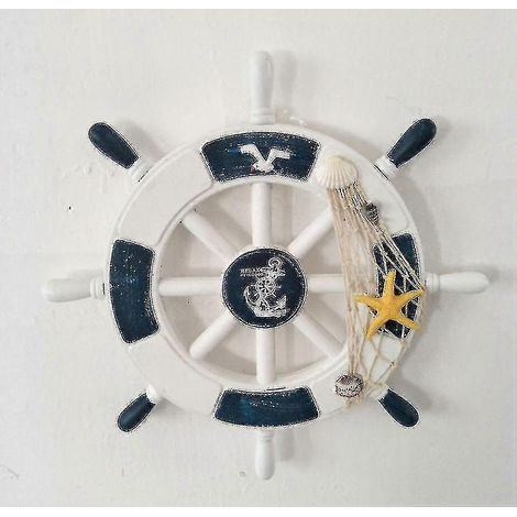 Décoration murale, volant, style pirate, style bateau, en bois, 28 cm (1/5)