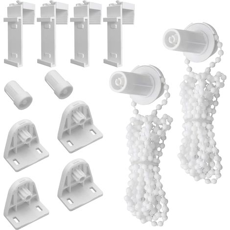 Lot de 2 supports de fixation pour stores doubles, sans perçage, avec mécanisme latéral, store thermique, pièces de rechange (1/5)