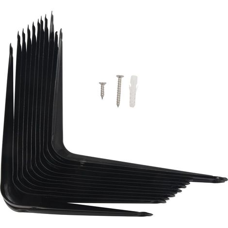 Set mit 20 Regalwinkeln, verstärkten, schwarzen Metall-Wandregalen, L-förmigen Eisenwinkeln, J-förmigen Winkeln, Eckwinkeln. – AquaForge