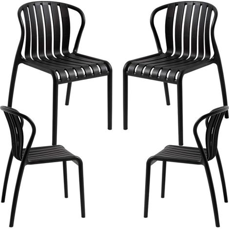 Packs Sillas Jardín - Pack 4 Sillas Vacky - Negro (1/5)