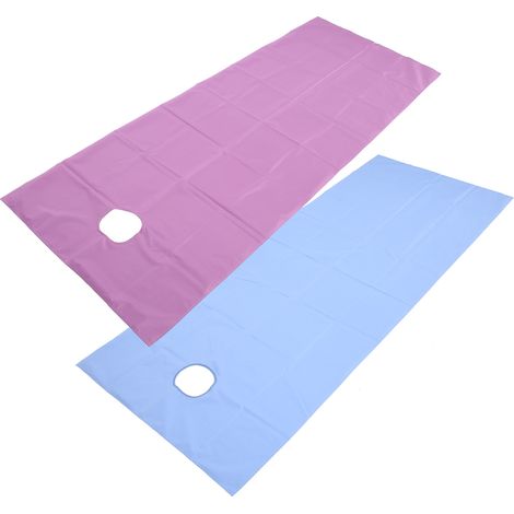 Lot de 2 Draps de Table de Massage SPA Imperméables, Housse de Lit de Soin 75x200cm, Type avec Ouverture, Bleu Violet (1/5)