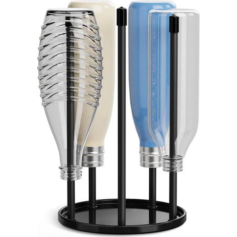 Flaschenhalter für SodaStream – Hochwertiger Keramik-Abtropfkorb mit Tropfschale für 5 SodaStream Crystal Flaschen (1/5)