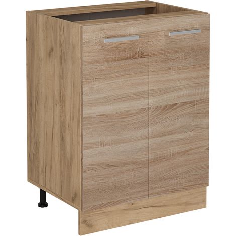Mobiletto base cucina R-Line, Sonoma, 60 cm senza piano di lavoro, Vicco