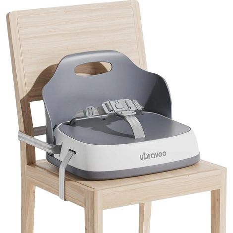 Silla elevadora para bebé, diseño portátil, correas ajustables, GRIS (1/2)